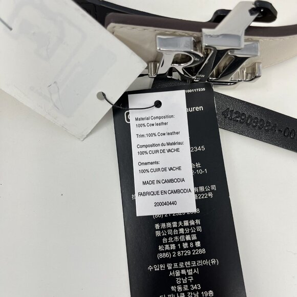 NWT Lauren Ralph Lauren Reversible Women's Logo Belt Spring Sand Dune Size M - Picture 5 of 10